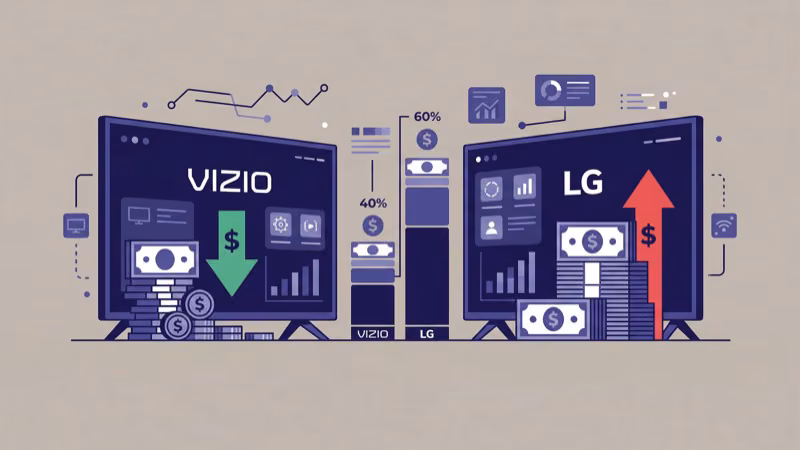Vizio versus LG TV pricing comparison across screen sizes and tiers