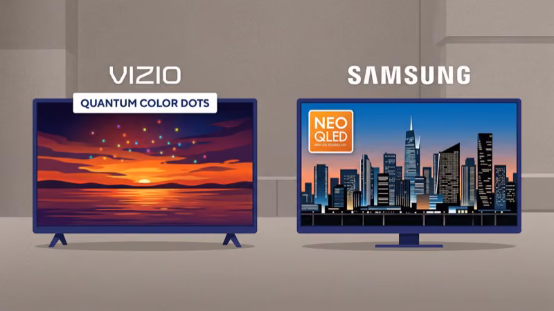 Vizio and Samsung TV picture quality comparison with quantum dots