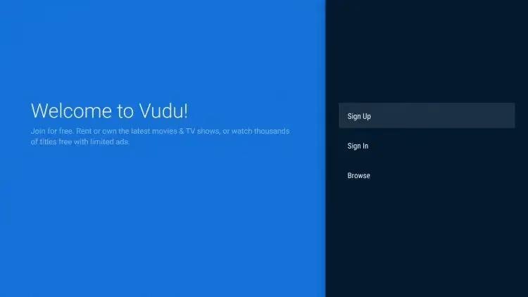 Sign Up For A Vudu Account