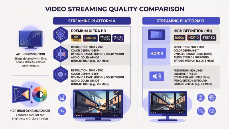 Fandango at Home 4K Dolby Vision streaming quality versus Hulu 1080p video resolution