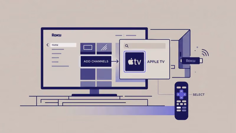 Installing Apple TV app on Roku from the Channel Store search results