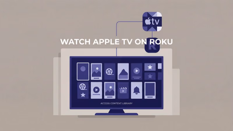 Apple TV Plus content library showing originals and live sports on Roku