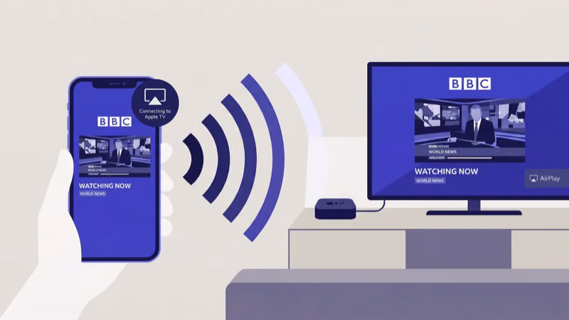 AirPlay screen mirroring BBC iPlayer from iPhone to Apple TV