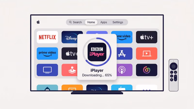 BBC iPlayer app installation screen on Apple TV App Store