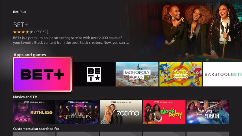 Firestick Install Bet+ App 1