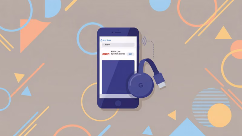 Google Play Store on Chromecast with Google TV showing ESPN app install button