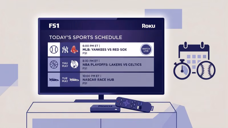 FS1 live sports schedule including FIFA World Cup and MLB on Roku