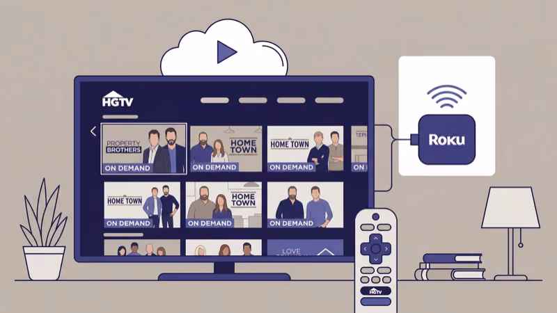 On demand HGTV content available through HBO Max and Discovery Plus on Roku