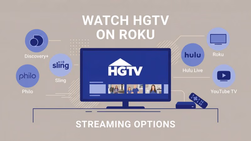 Live TV streaming services with HGTV available on Roku devices