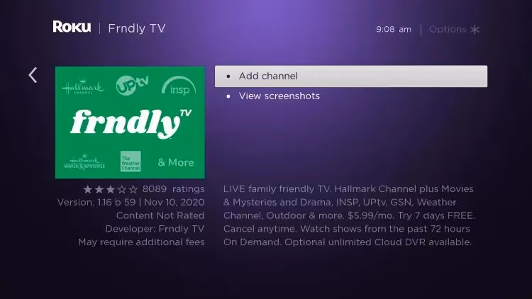 Roku Frndly Tv Channel