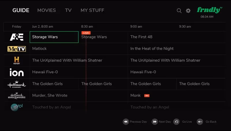 Select Metv From The Frndly Tv Channel Guide