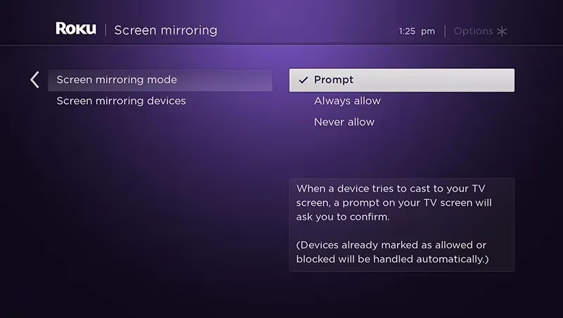 Roku Screen Mirroring Mode