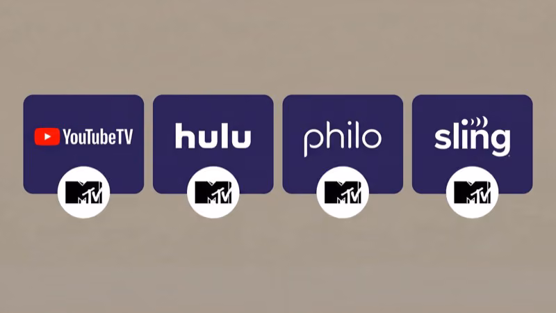 Philo YouTube TV and fuboTV live streaming services that include MTV on Firestick