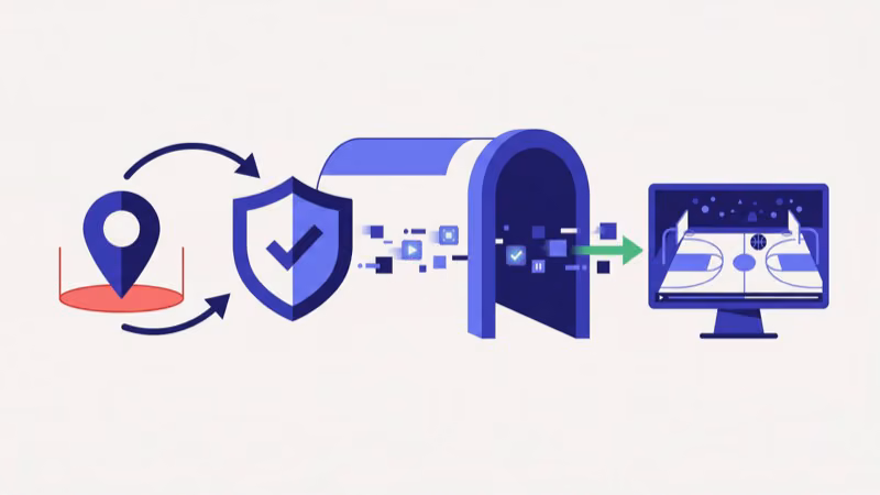 VPN app on Fire TV Stick bypassing NBA League Pass local blackout restrictions