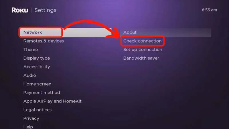 Roku Network Check Connection