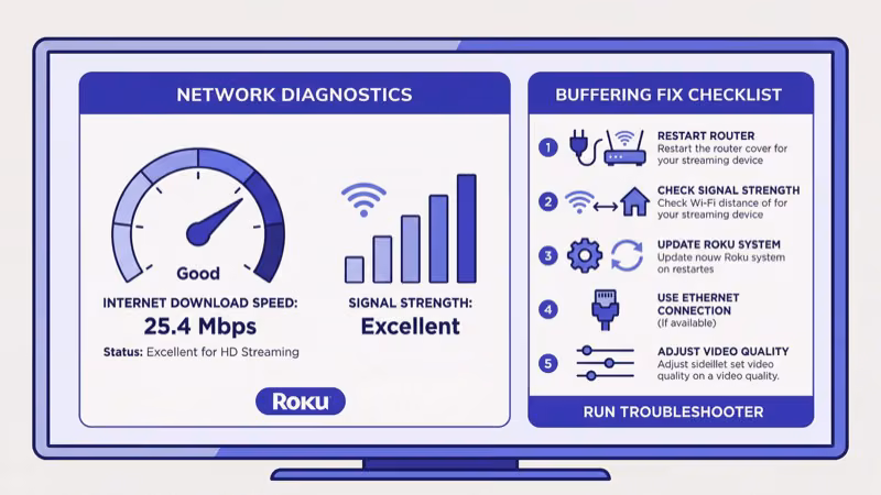 Ethernet cable connecting Roku streaming device to router for stable NBA streaming