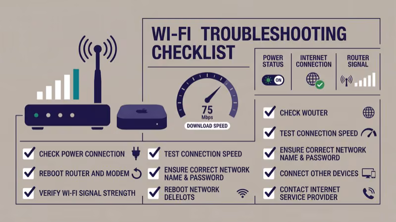 Router and streaming device Wi-Fi troubleshooting signal check