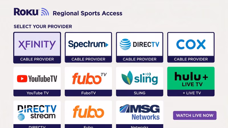 YES Network cable and streaming provider options for Roku subscribers
