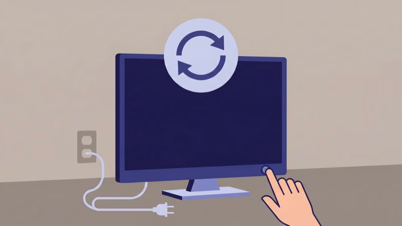Power cycling Westinghouse TV with restart arrow icon above