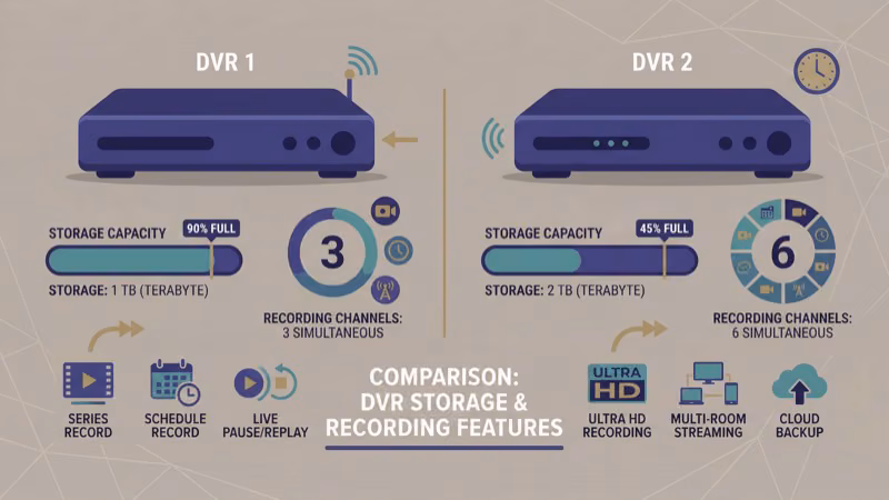 Xfinity X1 DVR versus Fios cloud DVR storage and simultaneous recording comparison