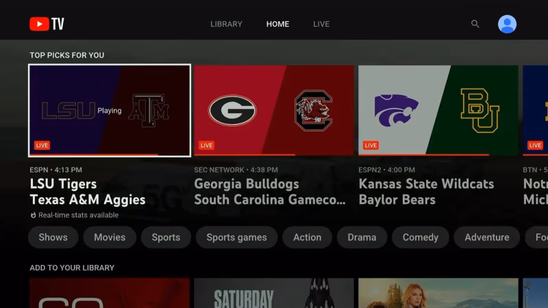 Youtube Tv Sports Channels